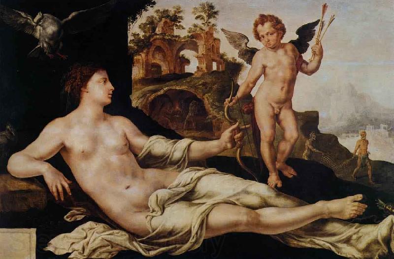 Maarten van Heemskerck Venus and Cupid